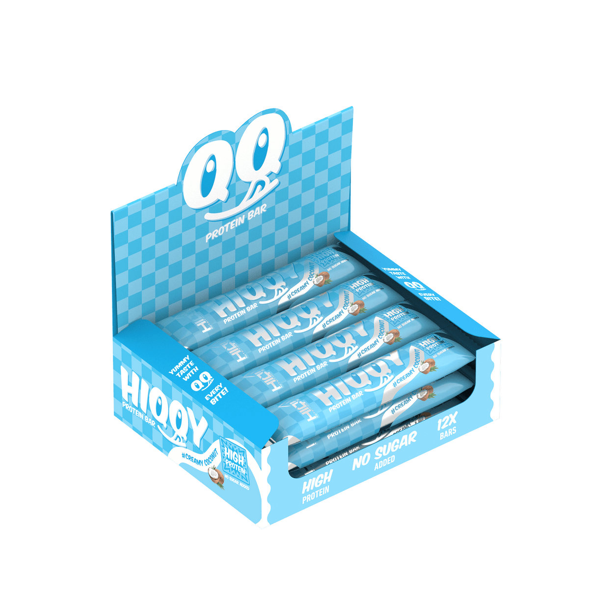 HIQQY Protein Bar – 16q protein, şəkərsiz formula ilə əzələ inkişafı, enerji və şokolad örtüklü sağlam diyet qəlyanaltı.