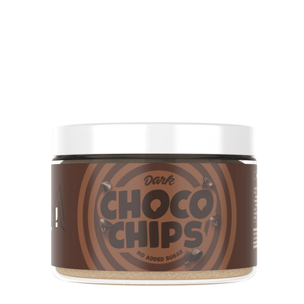 HIQ Choco Cips dark – süd və ya acı şokolad damcıları ilə az kalorili, şəkərsiz, sağlam dad; diyet və gündəlik reseptlər üçün ideal.