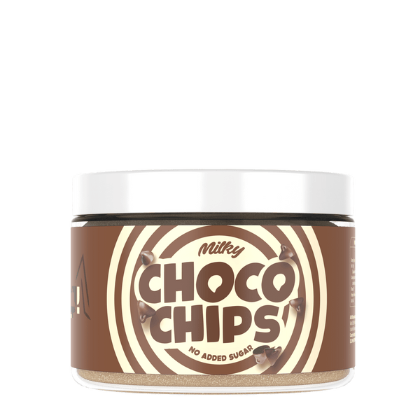 HIQ Choco Cips milky – süd və ya acı şokolad damcıları ilə az kalorili, şəkərsiz, sağlam dad; diyet və gündəlik istifadə üçün ideal.