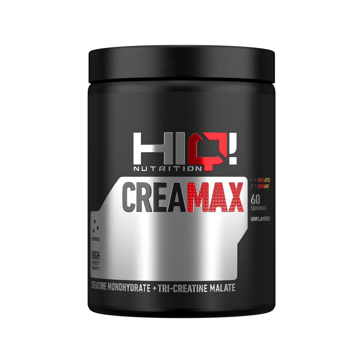 HIQ Creamax – 5q kreatin monohidrat və Tri-Creatine Malate ilə sürətli sorulma, enerji, dözümlülük və əzələ inkişafı dəstəyi.