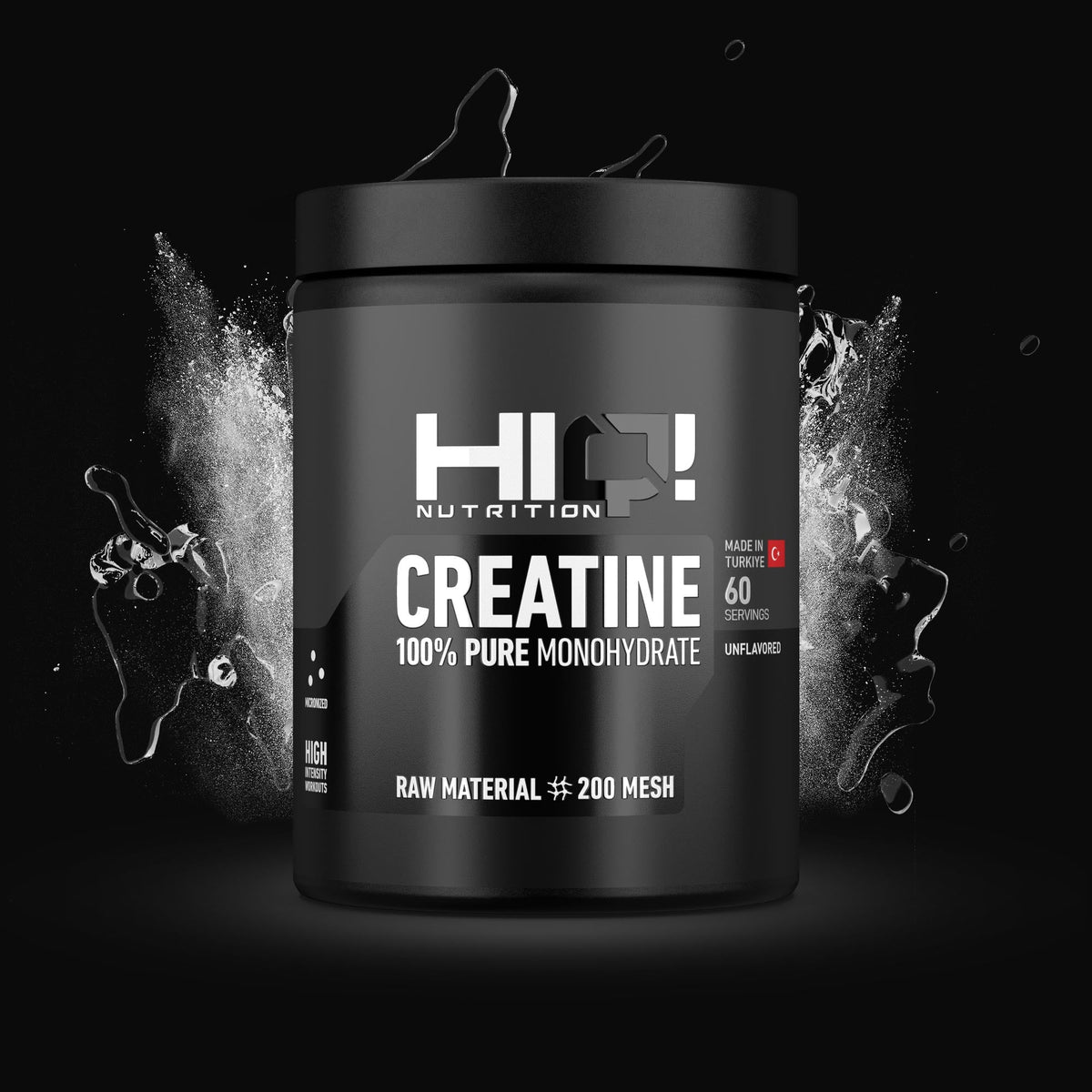 HIQ Creatine – %100 saf 200 Mesh mikronizə kreatinlə sürətli sorulma, enerji və performans; məşq və yarış sonrası bərpa dəstəyi.