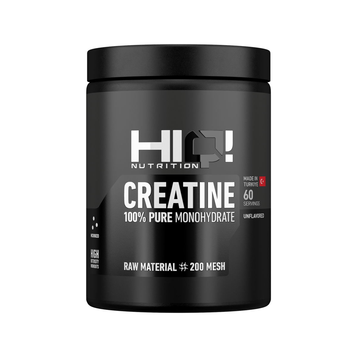 HIQ Creatine – %100 saf 200 Mesh mikronizə kreatinlə sürətli sorulma, enerji və performans; məşq və yarış sonrası bərpa dəstəyi.