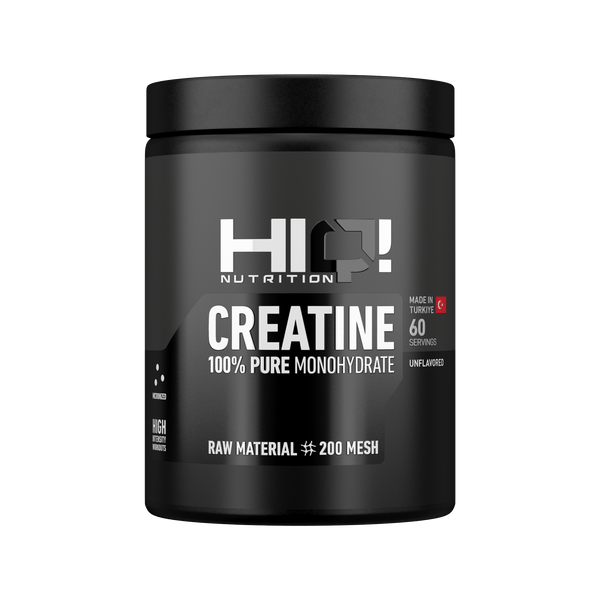 HIQ Creatine – %100 saf 200 Mesh mikronizə kreatinlə sürətli sorulma, enerji və performans; məşq və yarış sonrası bərpa dəstəyi.