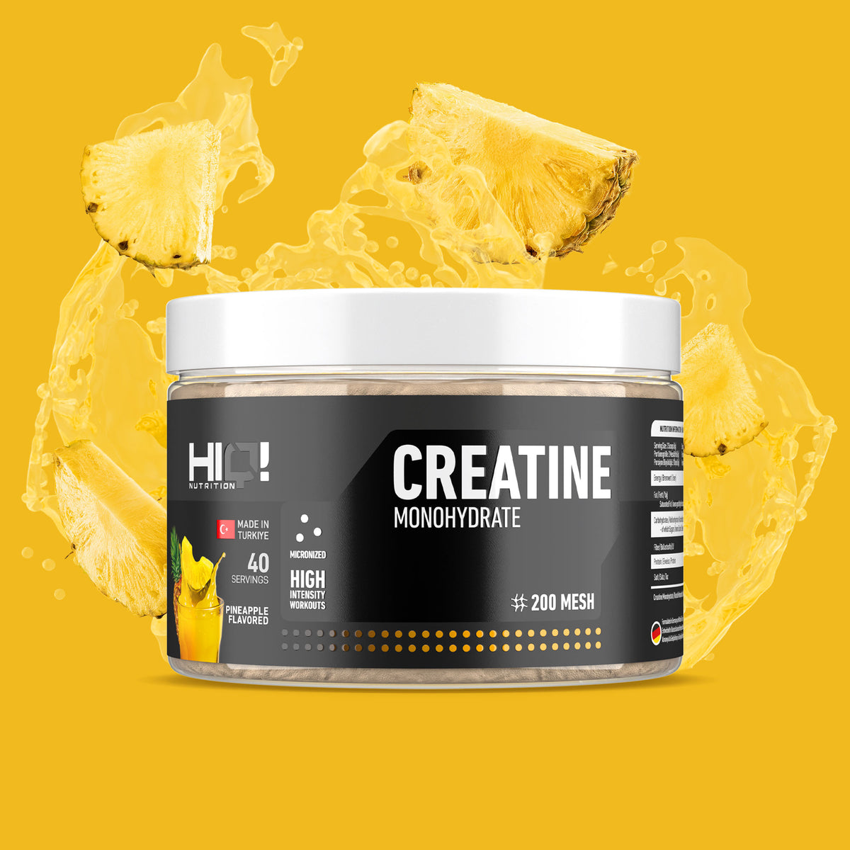 HIQ Kreatin – 200 Mesh mikronizə kreatinlə sürətli sorulma, ATP dəstəyi, performans artımı və əzələ bərpasının sürətləndirilməsi.