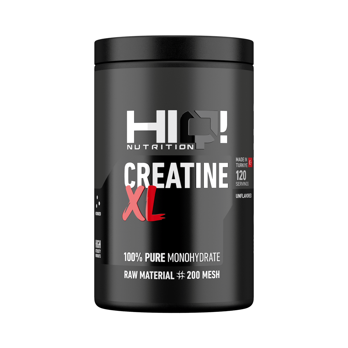 HIQ Creatine XL – %100 saf 200 Mesh mikronizə kreatinlə sürətli sorulma, enerji və performans; məşq və yarış sonrası bərpa dəstəyi.
