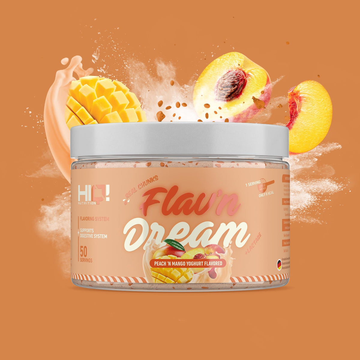 HIQ Flav’n Dream – yalnız 8 kalori; inulinlə həzm dəstəyi, istiliyədavamlı aroma ilə diyet yemək və içkilər üçün ideal.