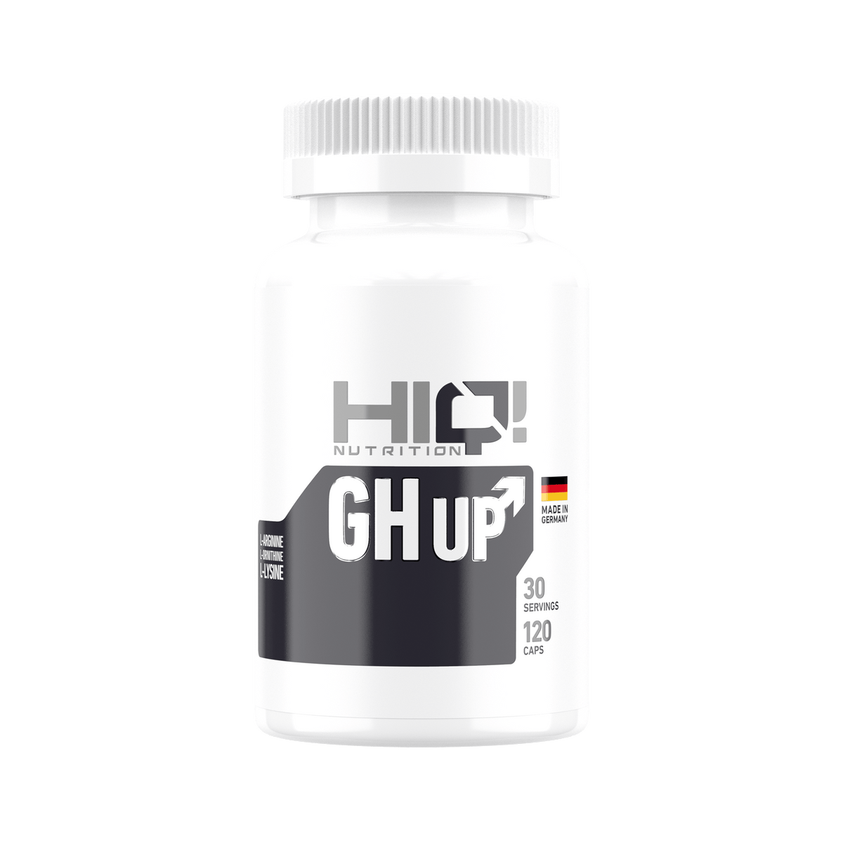 HIQ GH UP – L-arjinin, L-ornitin, L-lizinlə əzələ inkişafı, bərpa, yuxu keyfiyyəti, təbii testosteron və performans dəstəyi.