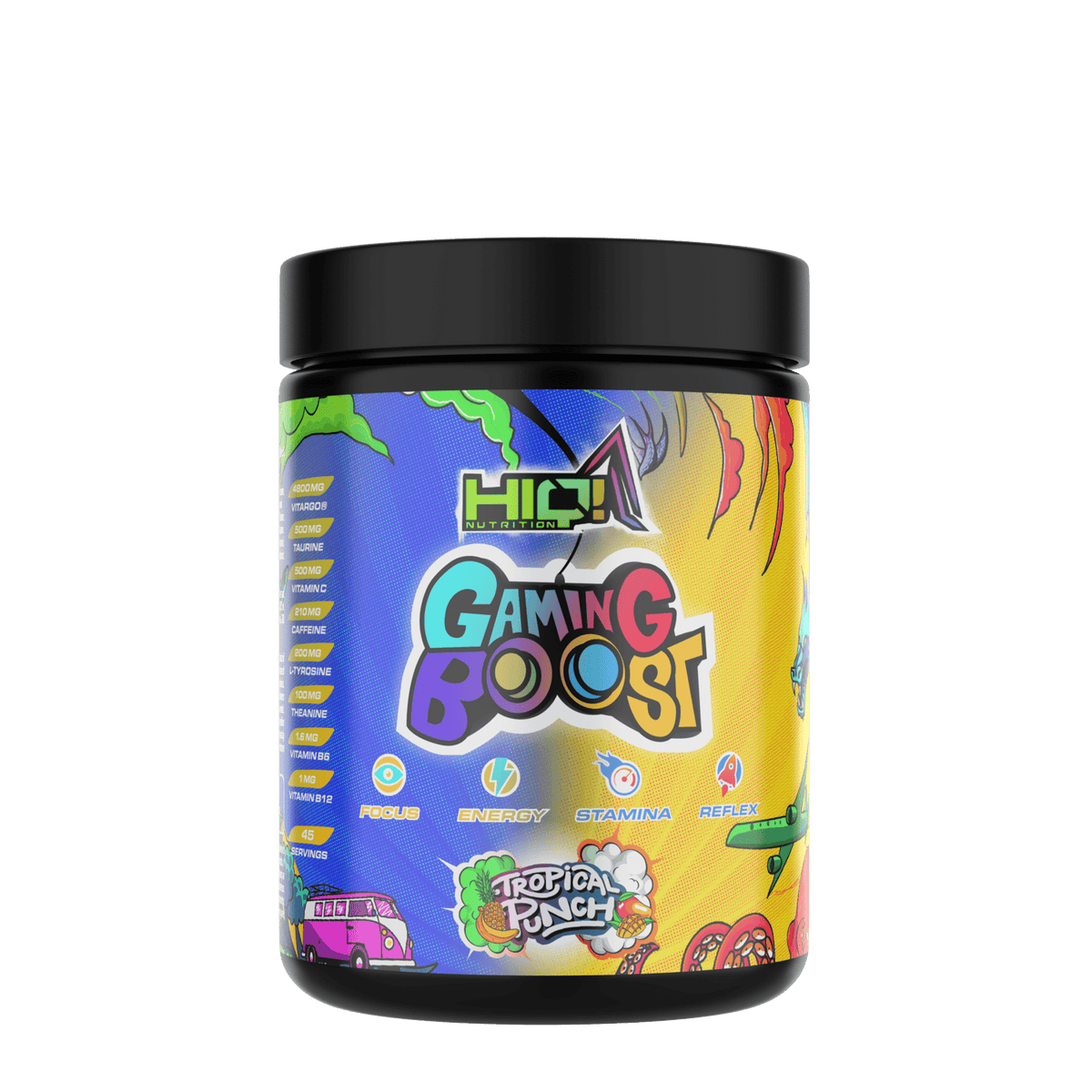 HIQ Gaming Boost – Vitargo, kafein, amin turşuları ilə fokus və enerji; C vitamini ilə oyun, imtahan və işdə zindəlik dəstəyi.