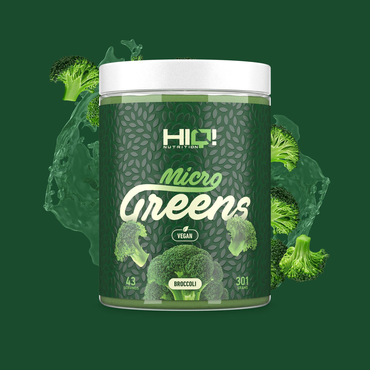 HIQ Greens Brokoli – hər porsiyada 7q %100 brokoli tozu ilə gündəlik mikro qida ehtiyacı; səhər yeməyi, smuzi və yeməklərə asan əlavə.