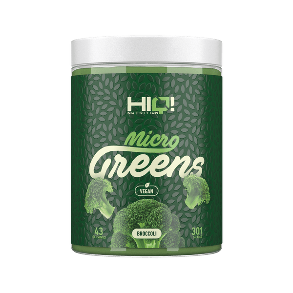 HIQ Greens Brokoli – hər porsiyada 7q %100 brokoli tozu ilə gündəlik mikro qida ehtiyacı; səhər yeməyi, smuzi və yeməklərə asan əlavə.