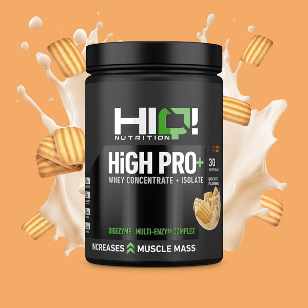 HIQ High Pro+ – WPC80, WPI90, L-Glutamin, Digezyme® və B6 ilə əzələ inkişafı, protein metabolizması dəstəyi; şəkərsiz protein.