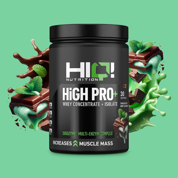 HIQ High Pro+ – WPC80, WPI90, L-Glutamin, Digezyme® və B6 ilə əzələ inkişafı, protein metabolizması dəstəyi; şəkərsiz protein.