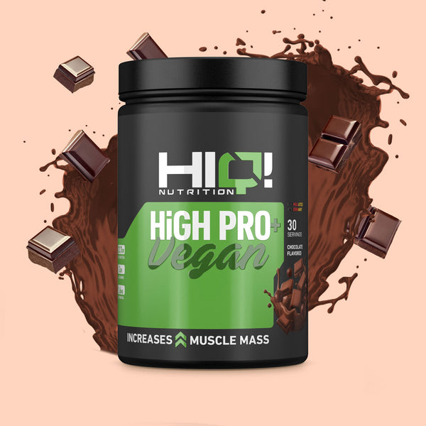 HIQ High Pro+ Vegan – 22.7q noxud proteini, qlutamin, Digezyme® və B6 ilə əzələ inkişafı, həzm dəstəyi, vegan uyğunluğu.
