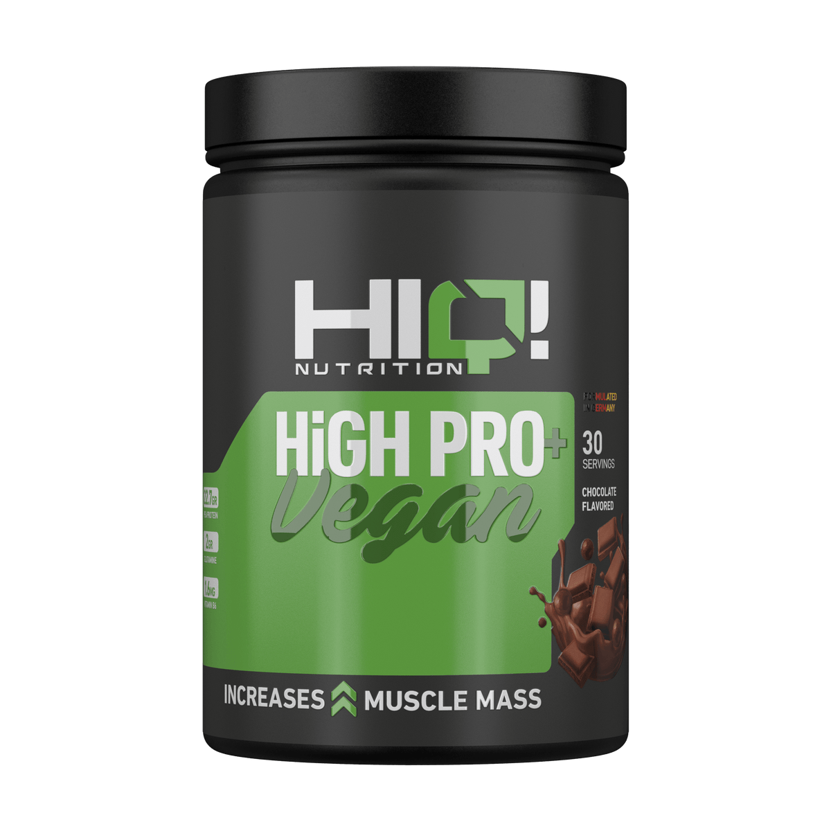 HIQ High Pro+ Vegan – 22.7q noxud proteini, qlutamin, Digezyme® və B6 ilə əzələ inkişafı, həzm dəstəyi, vegan uyğunluğu.