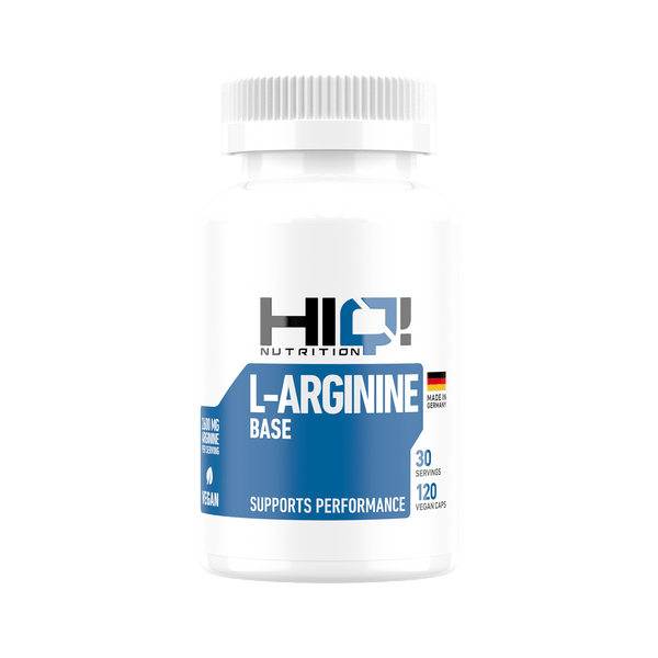 HIQ L-Arginine Base – 2600mq saf L-arjininlə nitrik oksid artımı, qan axını və əzələyə oksigen, qida daşınmasının gücləndirilməsi.