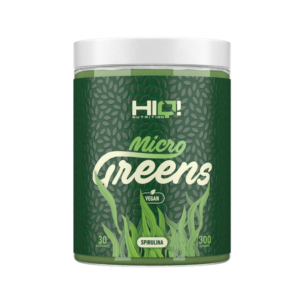 HIQ Micro Greens Spirulina – zülal, vitamin-mineral və antioksidanla enerji, detoks; smoothie, qatıq, salata ilə asan istehlak.