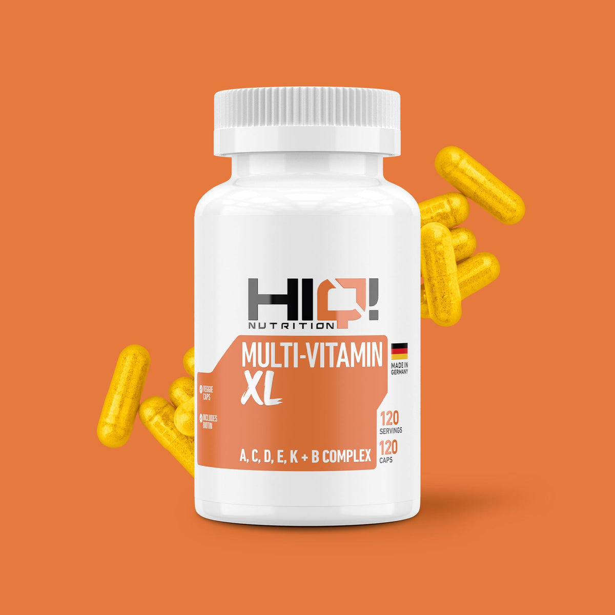 HIQ Multi-Vitamin XL – 13 əsas vitaminlə immunitet, sümük, enerji və sinir sistemi dəstəyi, gündəlik ehtiyac bir kapsulda.