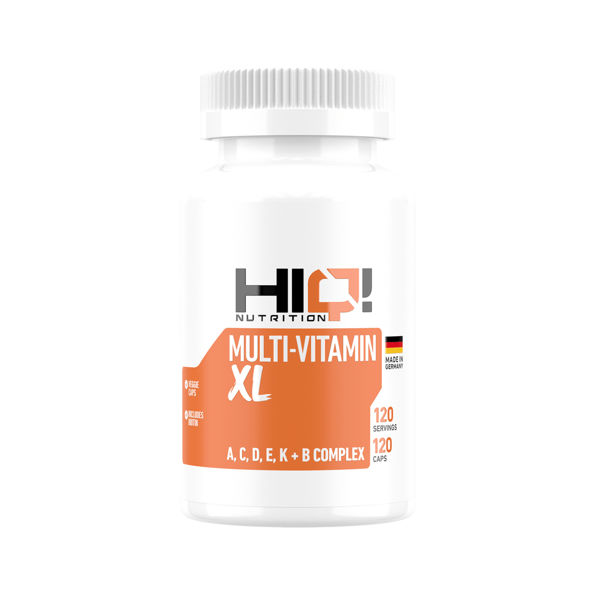 HIQ Multi-Vitamin XL – 13 əsas vitaminlə immunitet, sümük, enerji və sinir sistemi dəstəyi, gündəlik ehtiyac bir kapsulda.