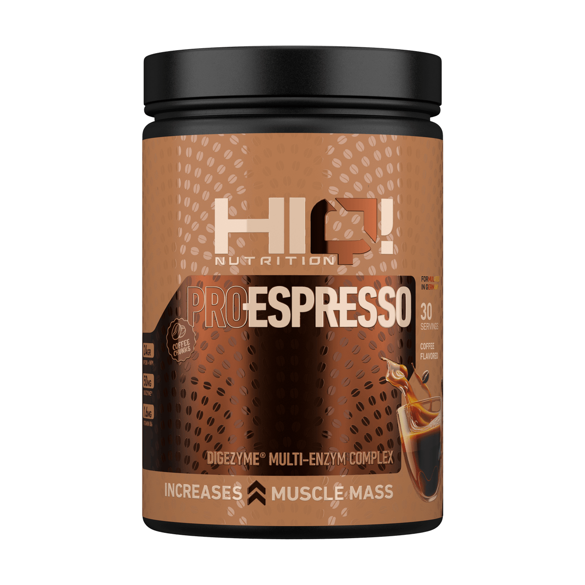 HIQ PROESPRESSO – 24q zərdab proteini, real qəhvə dadı, B6 vitamini və Digezyme® ilə həzm və protein dəstəyi.