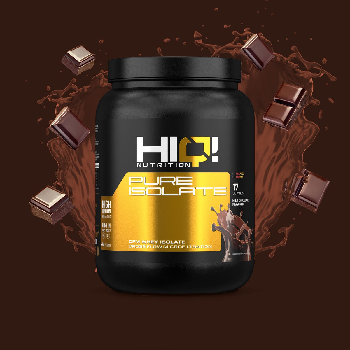 HIQ Pure Isolate – az karbohidrat-yağlı CFM İzolyat Whey, sürətli sorulma, yüksək BCAA ilə yağsız əzələ artımı, aspartamsız.