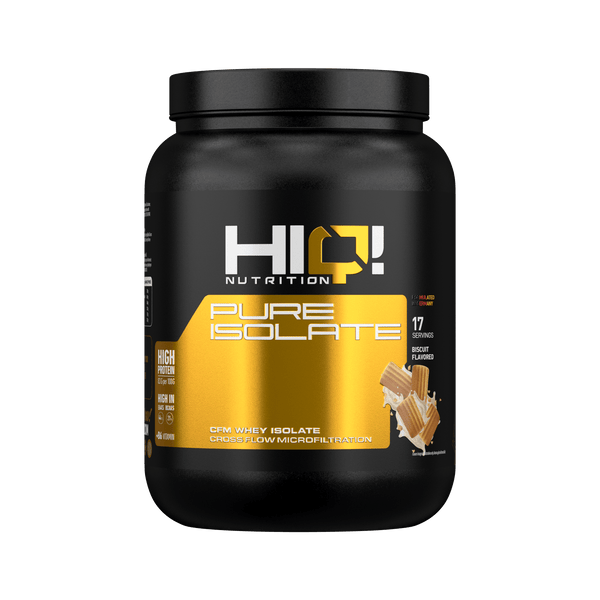 HIQ Pure Isolate – az karbohidrat-yağlı CFM İzolyat Whey, sürətli sorulma, yüksək BCAA ilə yağsız əzələ artımı, aspartamsız.