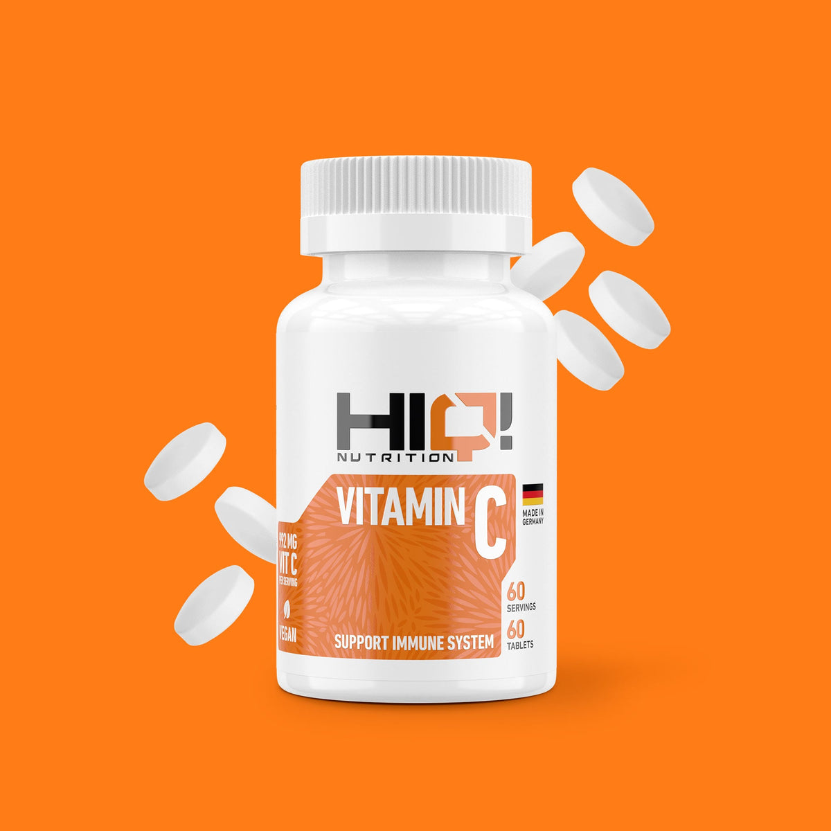 HIQ Vitamin C – 1000mq C vitamini ilə immunitet, kollagen istehsalı, enerji və bərpa dəstəyi; antioksidant təsirli, vegan.